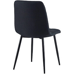 Acheter Decoshop26 Lot de 4 chaises de salle à manger en tissu noir pieds métal noir design moderne et confortable CDS10416