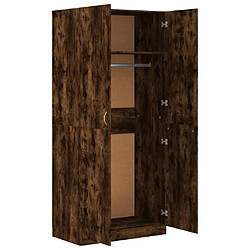 Acheter vidaXL Garde-robe Chêne fumé 90x52x200 cm Bois d'ingénierie