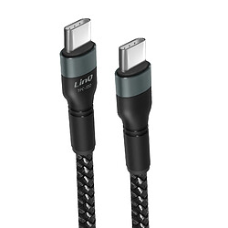 Câble USB-C vers USB-C Power Delivery 60W Charge Rapide Longueur 1,2m LinQ Noir