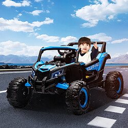 LBF Voiture électrique pour enfants, voiture jouet électrique UTV 12 V avec 2 moteurs et télécommande 2,4 G, musique, klaxon, phares, voiture jouet électrique pour enfants