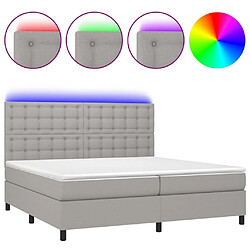 Sommier à lattes,Cadre à lattes de lit et matelas et LED pour Adulte Gris clair 200x200 cm -MN81816