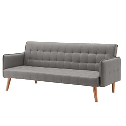 Concept Usine Canapé convertible scandinave 3 places en tissu gris SVEG 