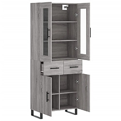 Avis vidaXL Buffet haut Sonoma gris 69,5x34x180 cm Bois d'ingénierie