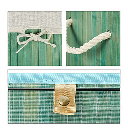 Acheter Helloshop26 Panier corbeille à linge rectangle avec sac coton 65,5 cm bambou turquoise 13_0001905_7