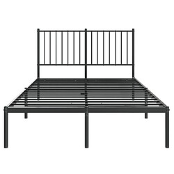 Maison Chic Lit adulte - Cadre de lit métal avec tête de lit,Structure du lit Contemporain pour chambre noir 120x200 cm -MN93775 pas cher