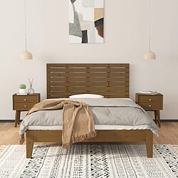 Avis Maison Chic Tête de lit scandinave,Meuble de chambre murale Marron miel 126x3x63 cm Bois massif de pin -MN13222