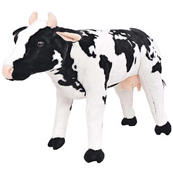 vidaXL Jouet en peluche Vache Noir et blanc XXL