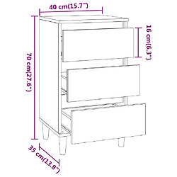 vidaXL Table de chevet gris béton 40x35x70 cm bois d'ingénierie pas cher