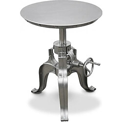 ICONIK INTERIOR Table d'appoint - Design industriel en fer - Argent - Barin Argenté 