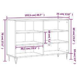 vidaXL Buffet noir 103,5x35x70 cm bois d'ingénierie pas cher