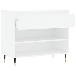 Maison Chic Armoire à Chaussures,Meuble de Rangement à Chaussures Blanc 70x36x60 cm Bois d'ingénierie -MN74939 pas cher