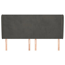 Avis Maison Chic Tête de lit scandinave avec oreilles,meuble de chambre Gris foncé 203x23x118/128 cm Velours -MN38013