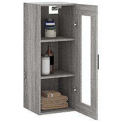 Maison Chic Armoire murale,Meuble de Rangement pour salon,cuisine sonoma gris 34,5x34x90 cm -MN72782 pas cher