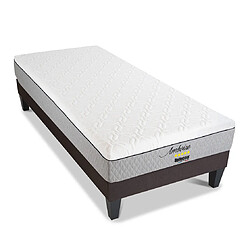 Bellecour Pack anti punaise Amboise Pack AMBOISE 90x190 cm | Matelas Mémoire de forme + Sommier Bois + Protège matelas anti punaise