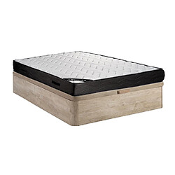 Vente-Unique Ensemble 140 x 190 cm sommier coffre naturel clair + matelas ressorts ensachés 7 zones et mémoire de forme ép.24cm - MERISI de YSMÉE