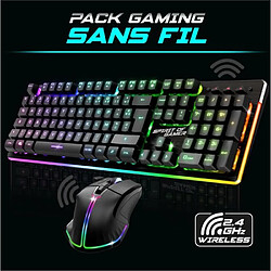 Pack GAMER Noir Sans fil Wireless Spirit of Gamer RGB PRO + SOURIS sans fil + CLAVIER semi mécanique sans fil