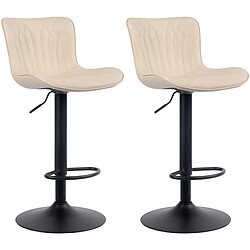 Non Lot de 2 tabourets de bar Linus simili cuir 