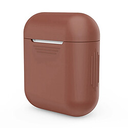 Wewoo Coque Protection Pour Apple AirPods Portable Bluetooth Écouteurs Boîte de en silicone Anti-perte Sac rangement Dropproof (Les ne sont pas inclus) (Marron)