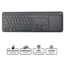 WE Clavier sans Fil Français (AZERTY) Clavier de Bureau Clavier bureautique avec Souris Tactile de Grande Taille Intégrée Wireless, Pavé Numérique Tactile