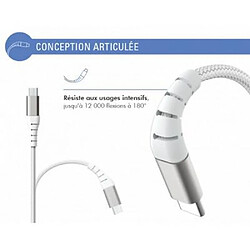 Acheter Force Power Câble Renforcé USB A/micro USB 1,2m - 2.1A Blanc