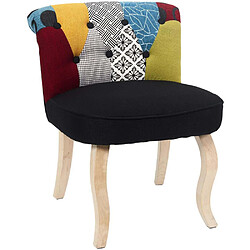 The Home Deco Factory Fauteuil en tissu patcwork Eleonor. Fauteuil en tissu patcwork Eleonor