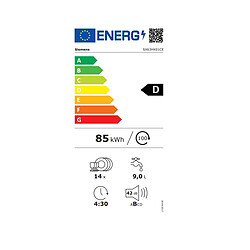 Lave-vaisselle 60cm 14 couverts 42db noir - SX63HX01CE - SIEMENS