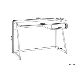 Beliani Bureau blanc/bois 120 x 60 cm QUITO