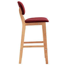 Avis vidaXL Tabourets de bar lot de 2 rouge bordeaux tissu