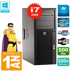 PC HP WorkStation Z210 Tour Core i7-2600 RAM 32Go 500Go Graveur DVD Wifi W7 - Occasion