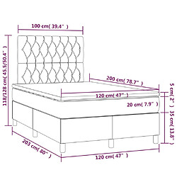 Maison Chic Lit adulte- Lit + matelas + LED,Sommier à lattes de lit matelas et LED Rose 120x200 cm Velours -GKD44227 pas cher