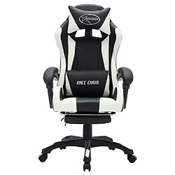 Acheter Maison Chic Chaise de jeu vidéo avec LED, Chaise gaming, Fauteuil gamer d'ordinateur,Chaise de Bureau RVB Blanc et noir Similicuir -GKD77270