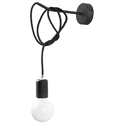 Luminaire Center Applique murale EDISON acier/corde en textile noir 1 ampoule