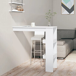 vidaXL Table de bar murale Blanc 102x45x103,5 cm Bois d'ingénierie 