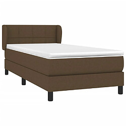 Avis Maison Chic Structures de lit + matelas,Lit à sommier tapissier avec matelas Marron foncé 100x200 cm -MN68060