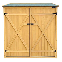 AXI Casper Armoire de jardin en bois brun | Armoire Exterieur, Armoire à outils / Meuble Exterieur Rangement pour le jardin avec 2 étagères fixes | 149 x 78 x 164 cm