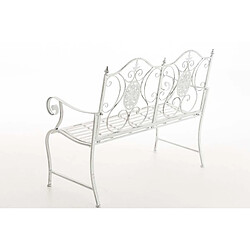 Acheter Decoshop26 Banc de jardin balcon terrasse style rustique largeur 116 cm en métal blanc vieilli 10_0002924