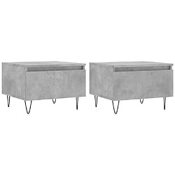 vidaXL Tables basses 2 pcs gris béton 50x46x35 cm bois d'ingénierie