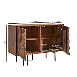 Acheter Mes Buffet 2 portes 100x40x71 cm en sheehsam et métal