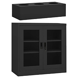 vidaXL Armoire de bureau et jardinière Anthracite 90x40x113 cm Acier 