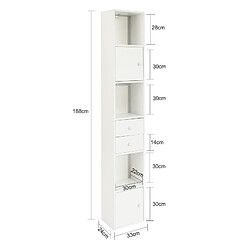 Avis SoBuy STR10-W Bibliothèque Étagère sur Pied Étagère de Rangement Meuble Colonne Classeur Armoire Haute