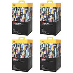 KODAK Pack Bundle 4 x PHC120 – Cartouche et papiers 480 photos format 10 x 15 cm (Compatible imprimante KODAK PD450, PD480, PD450WIFI et PD460) - Blanc