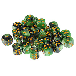 30 pièces acrylique 6 faces dice d6 pour le jeu de table de fête bar vert + noir Dé D6