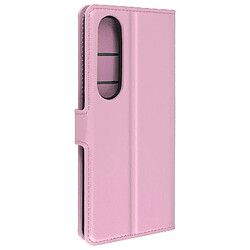 Avizar Étui pour Sony Xperia 1 VI Clapet Portefeuille Languette Magnétique Rose Poudré 