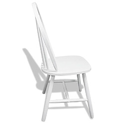 Maison Chic Lot de 6 Chaises à manger,Chaise pour cuisine blanc bois d'hévéa solide -MN97089 pas cher