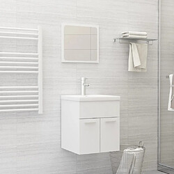 vidaXL Ensemble de meubles de salle de bain 2 pcs Blanc Aggloméré