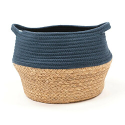 MEVAK LIVING Panier en jute et corde Panier en jute et corde teinte. Bleu pétrole 27x23cm