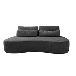 Bestmobilier Mahina - canapé droit 3 places sans accoudoirs - convertible avec coffre - en tissu bouclette pas cher