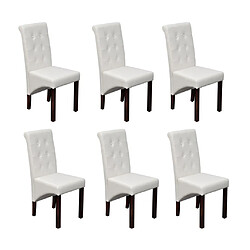 vidaXL Chaises à manger lot de 6 blanc similicuir