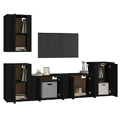 Avis Maison Chic Ensemble de meubles TV 5 pcs pour salon - Noir Bois d'ingénierie -MN33693