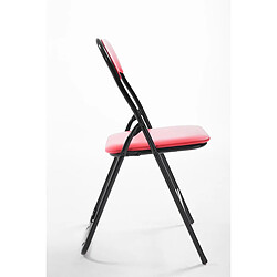 Decoshop26 Chaise de cuisine pliable rouge pied en métal noir MED10008